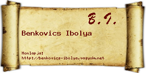 Benkovics Ibolya névjegykártya