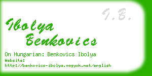 ibolya benkovics business card